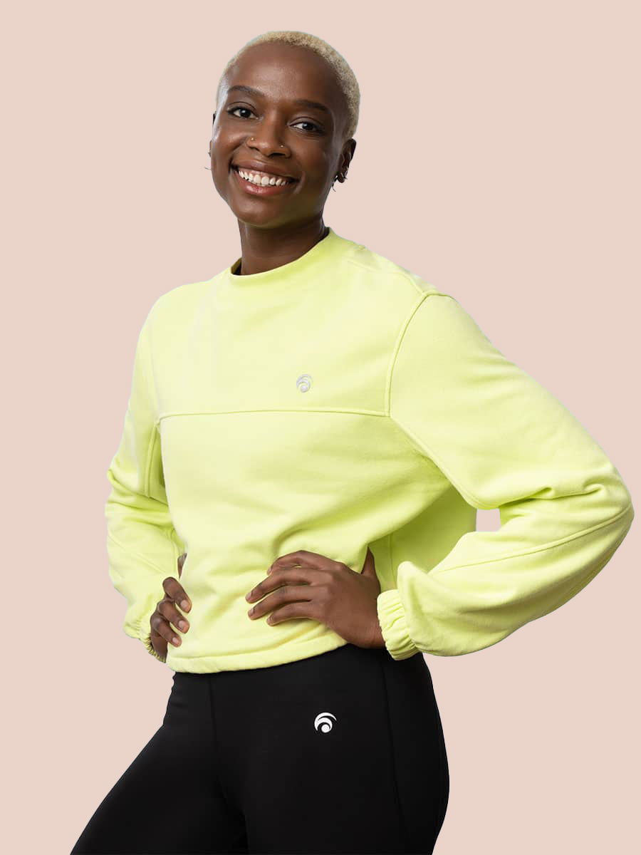 Soho Cropped Sweater - Yoga Sweater - Yellow