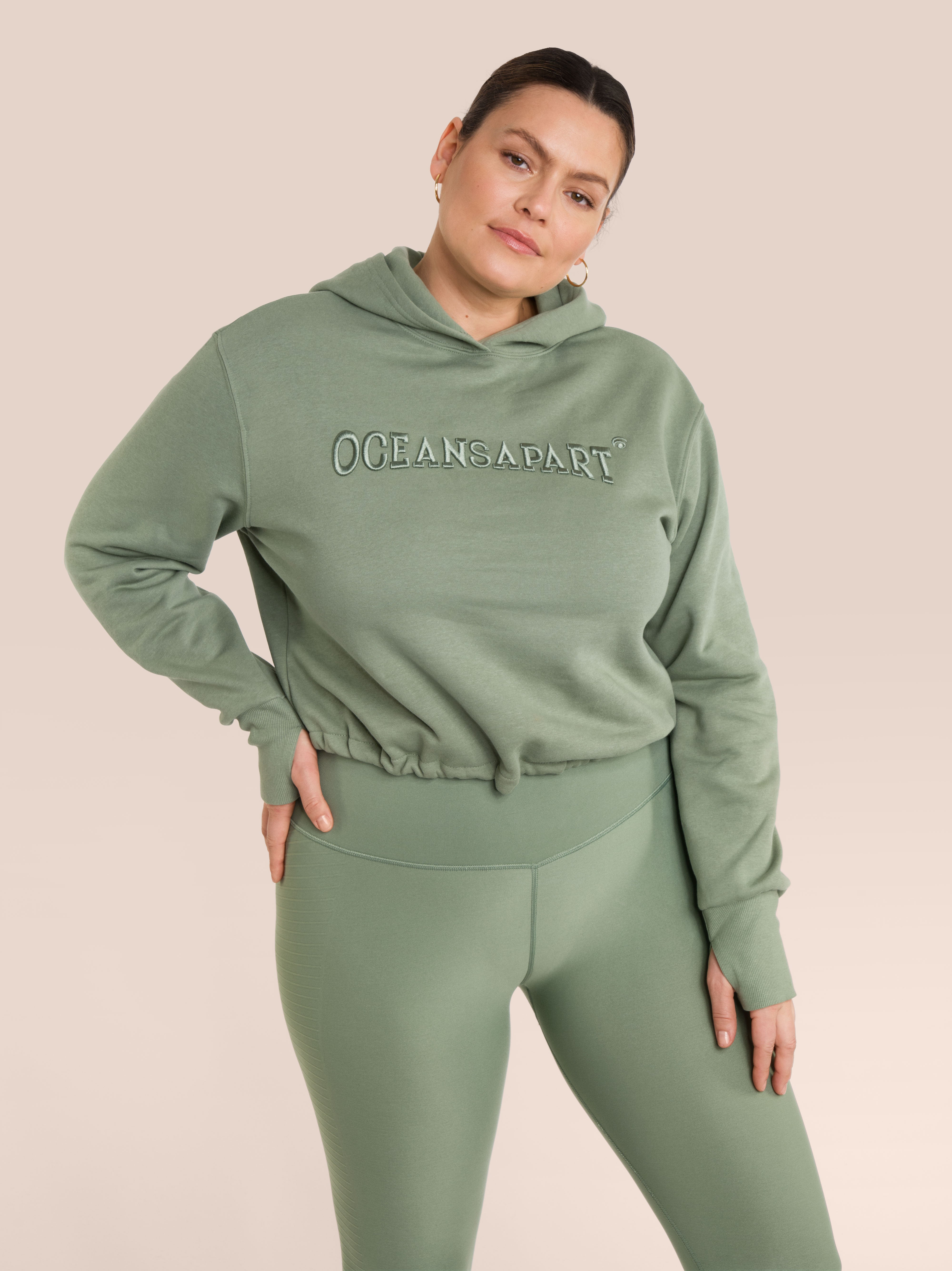Beverly Cropped Hoody - Yoga Hoody - Green