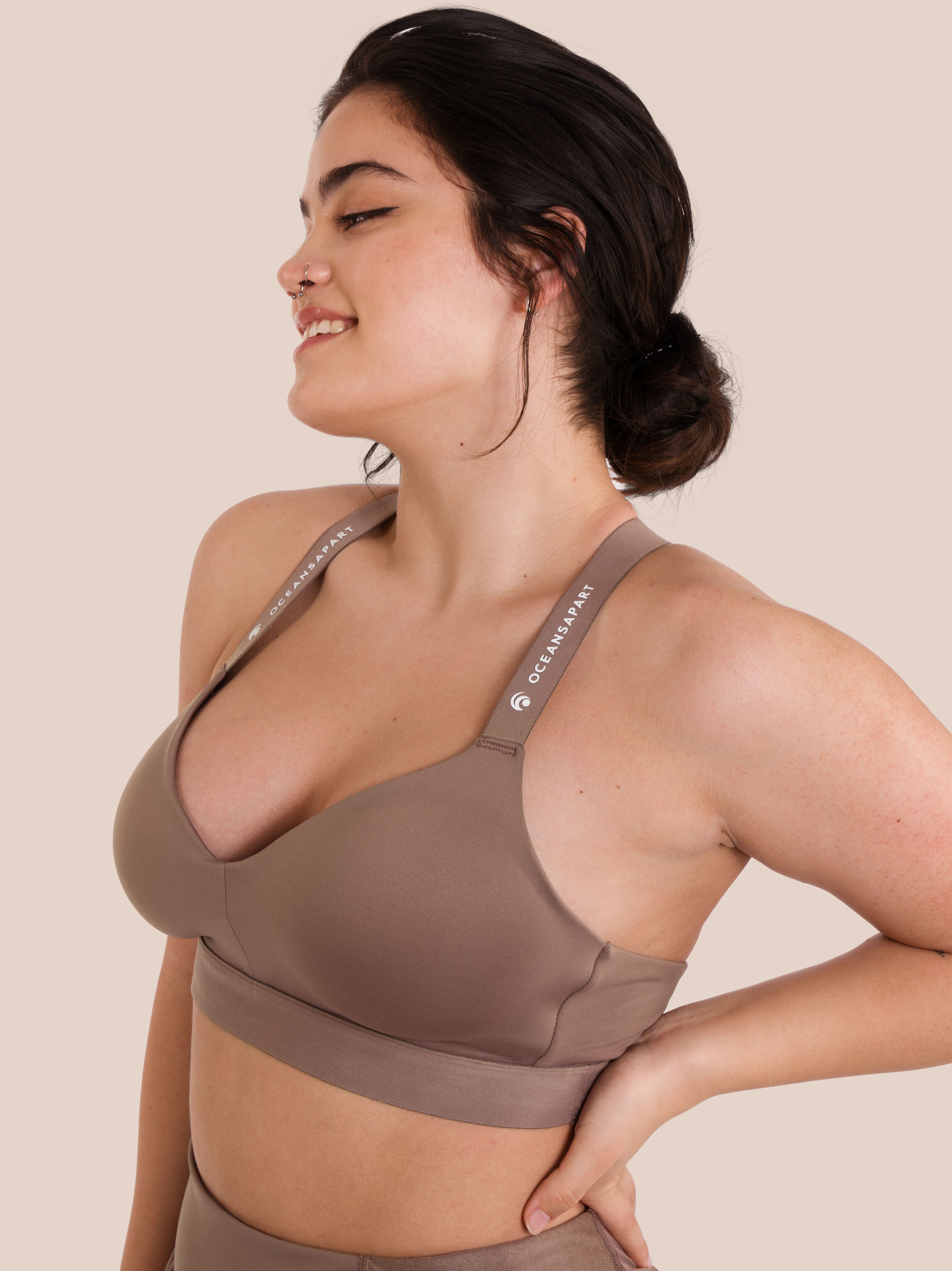 Athletic Bra - Yoga Bra - Brown