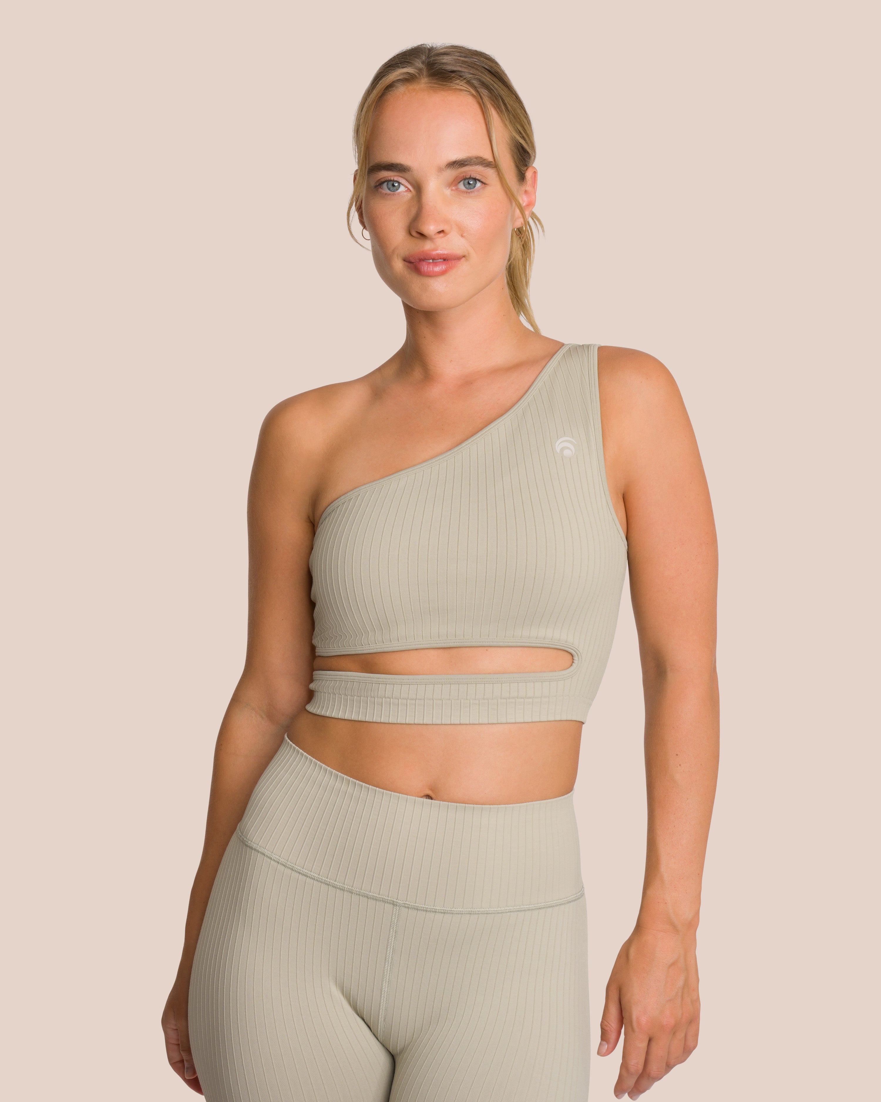 Elodie Asymmetrical Top - Yoga Top - Beige