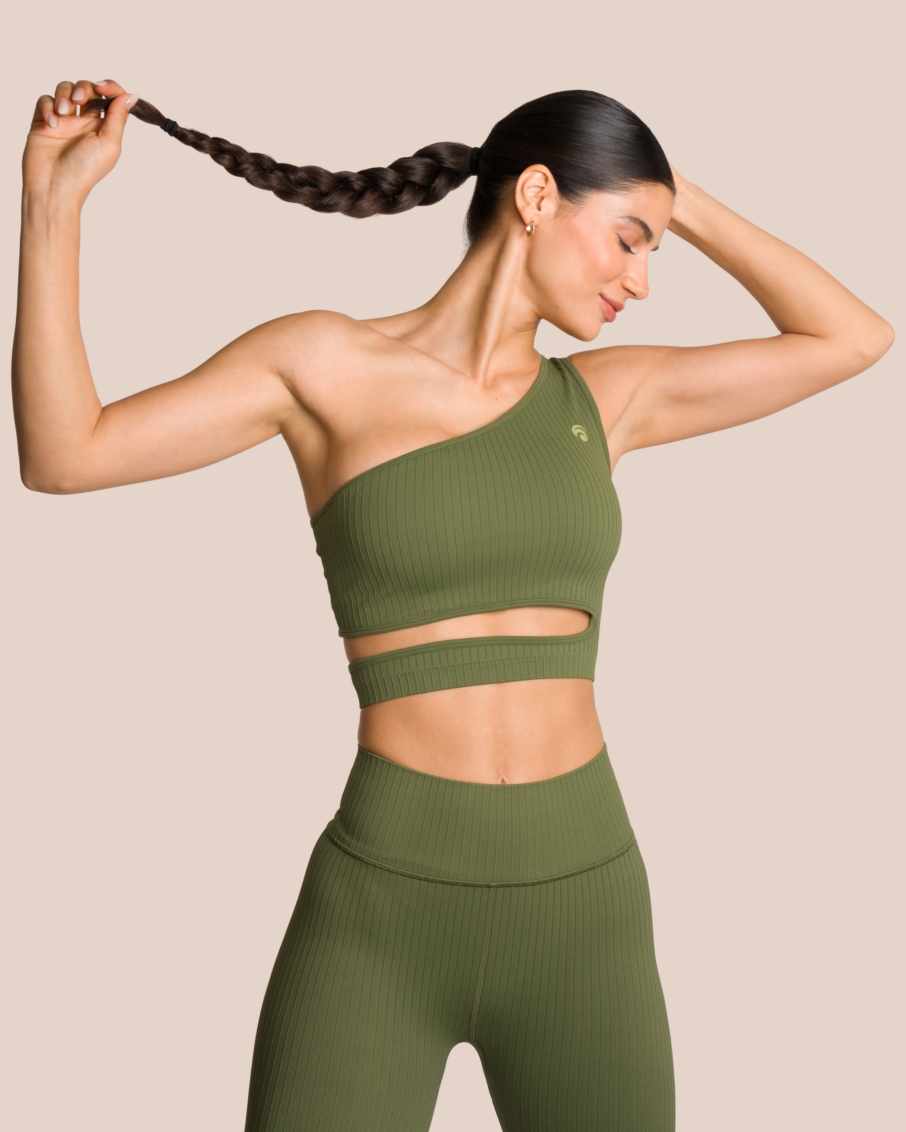 Elodie Asymmetrical Top - Yoga Top - Green