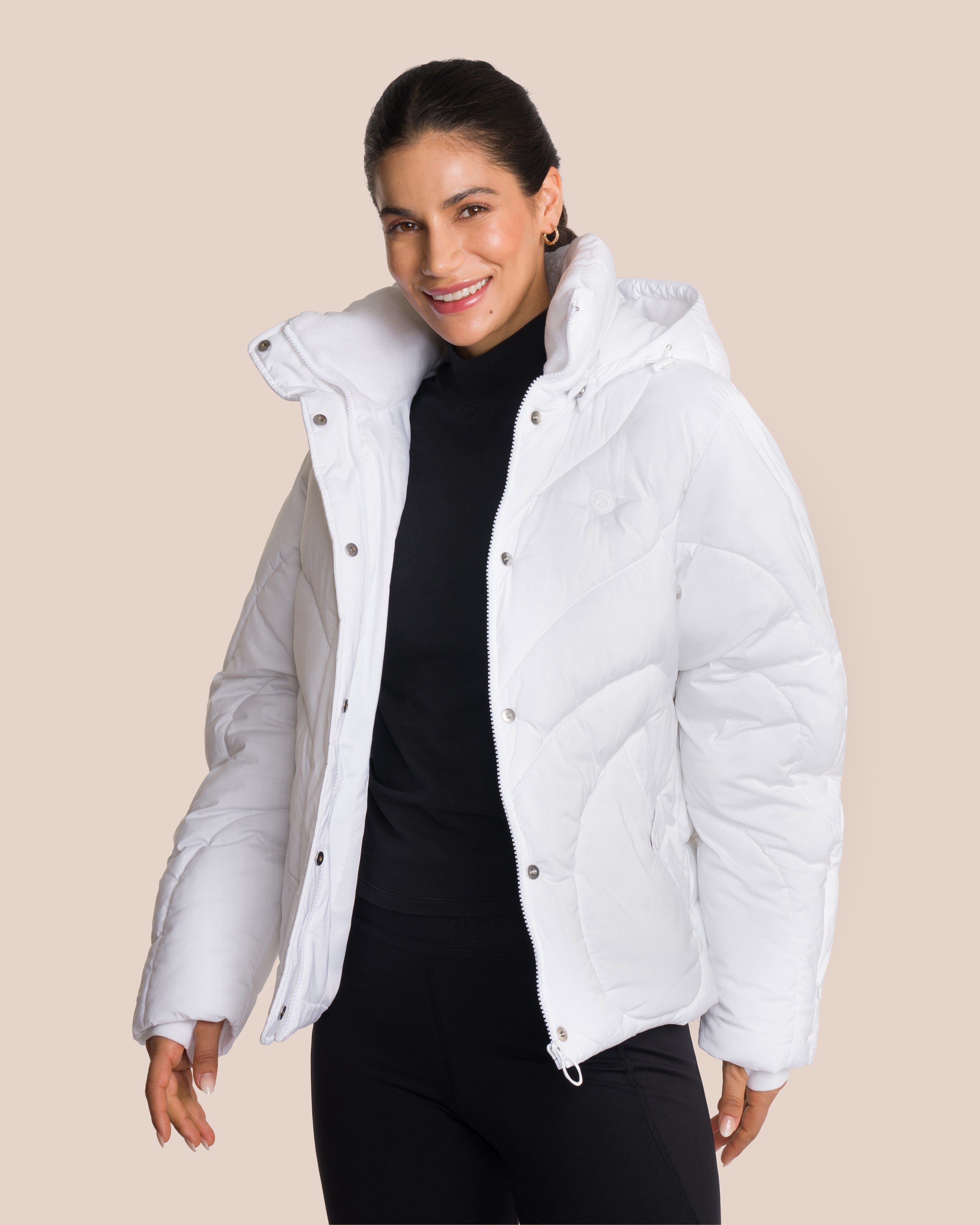 Joelle Puffer Jacket - Yoga Jacket - White