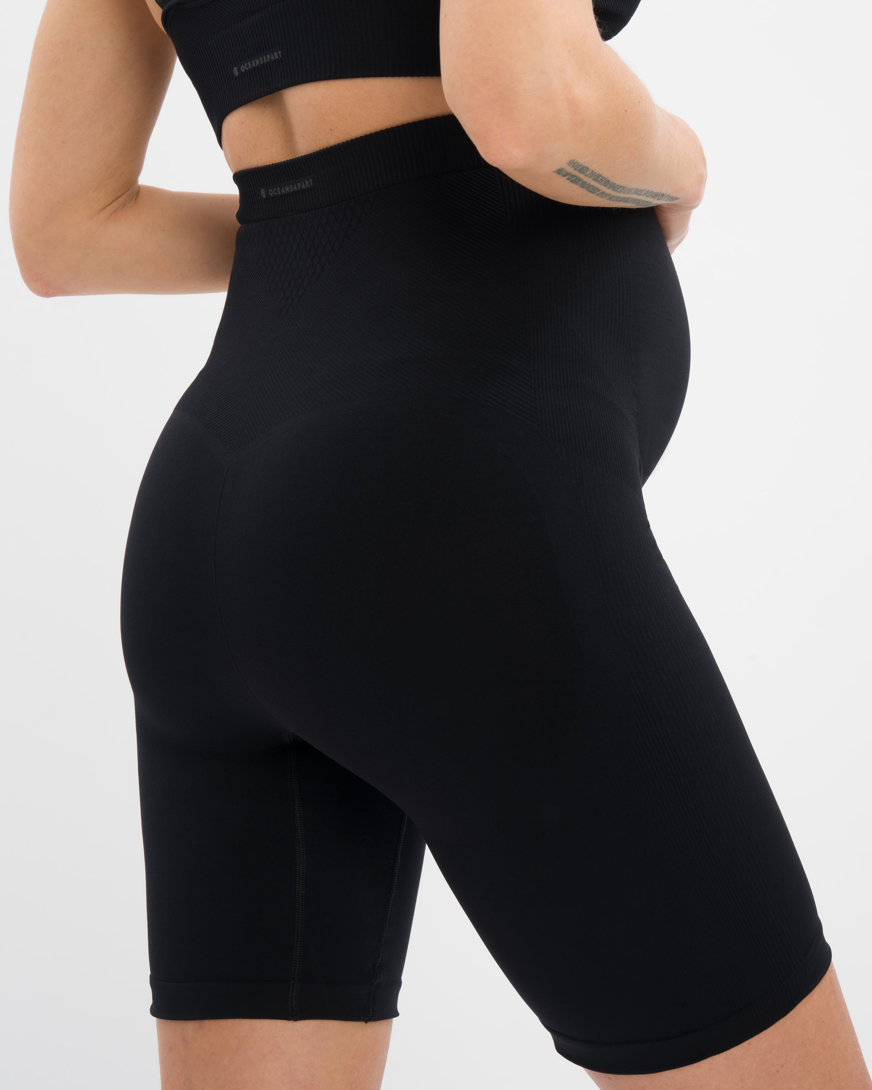 Mila Maternity Biker Set - Black - Yoga Set