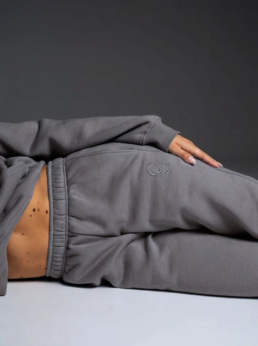 Luna Sweat Pant Set - Pure Grey - Yoga Set