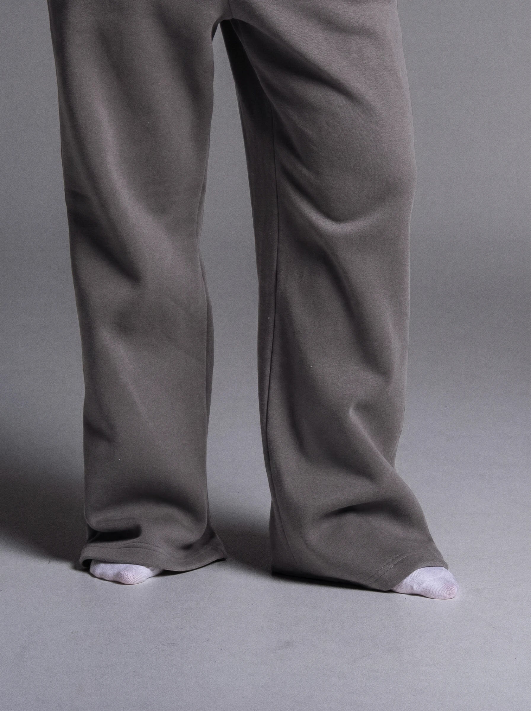 Luna Straight Leg Sweat Pant Set - Pure Grey - Yoga Set