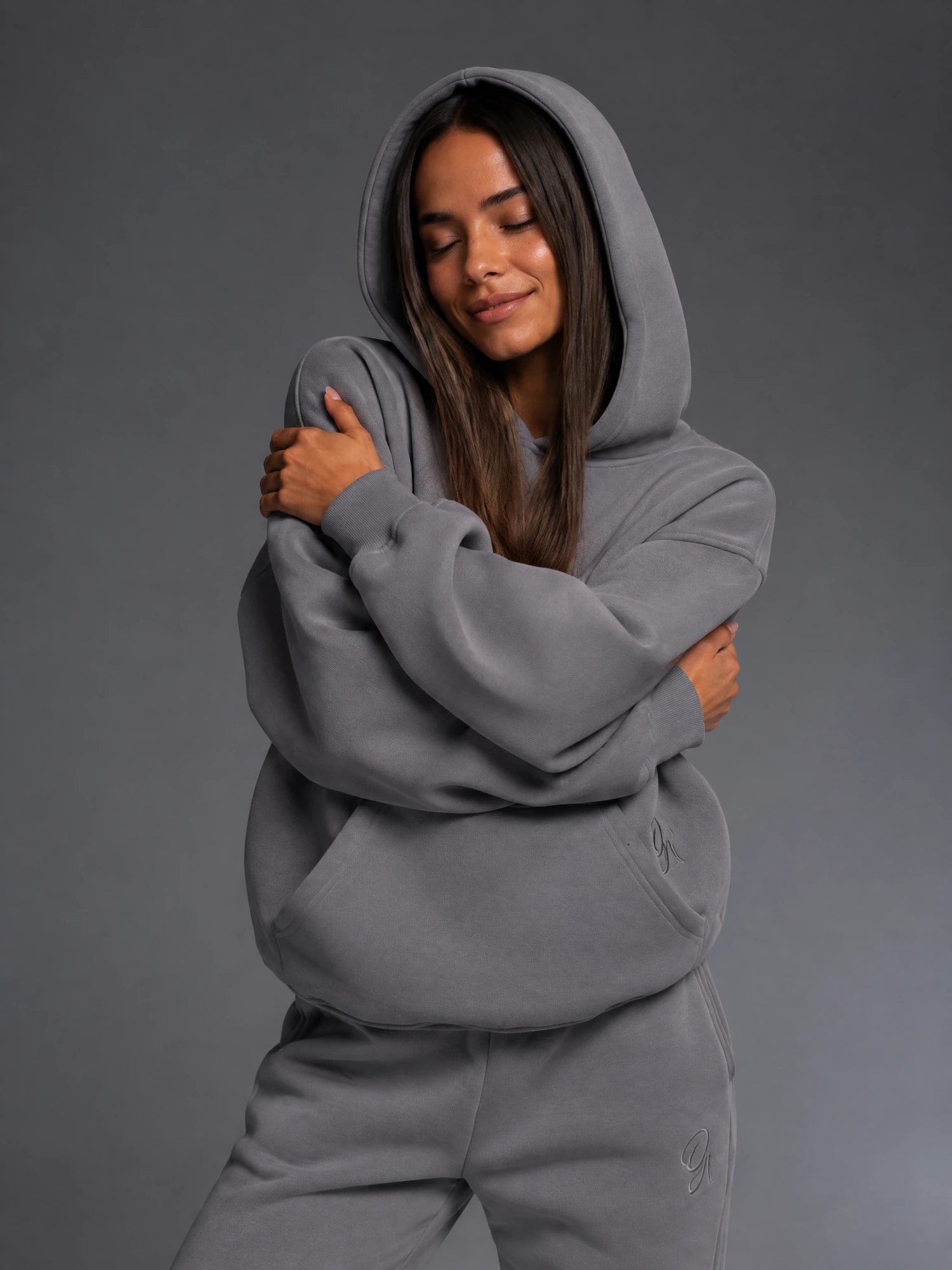Luna Straight Leg Sweat Pant Set - Pure Grey - Yoga Set