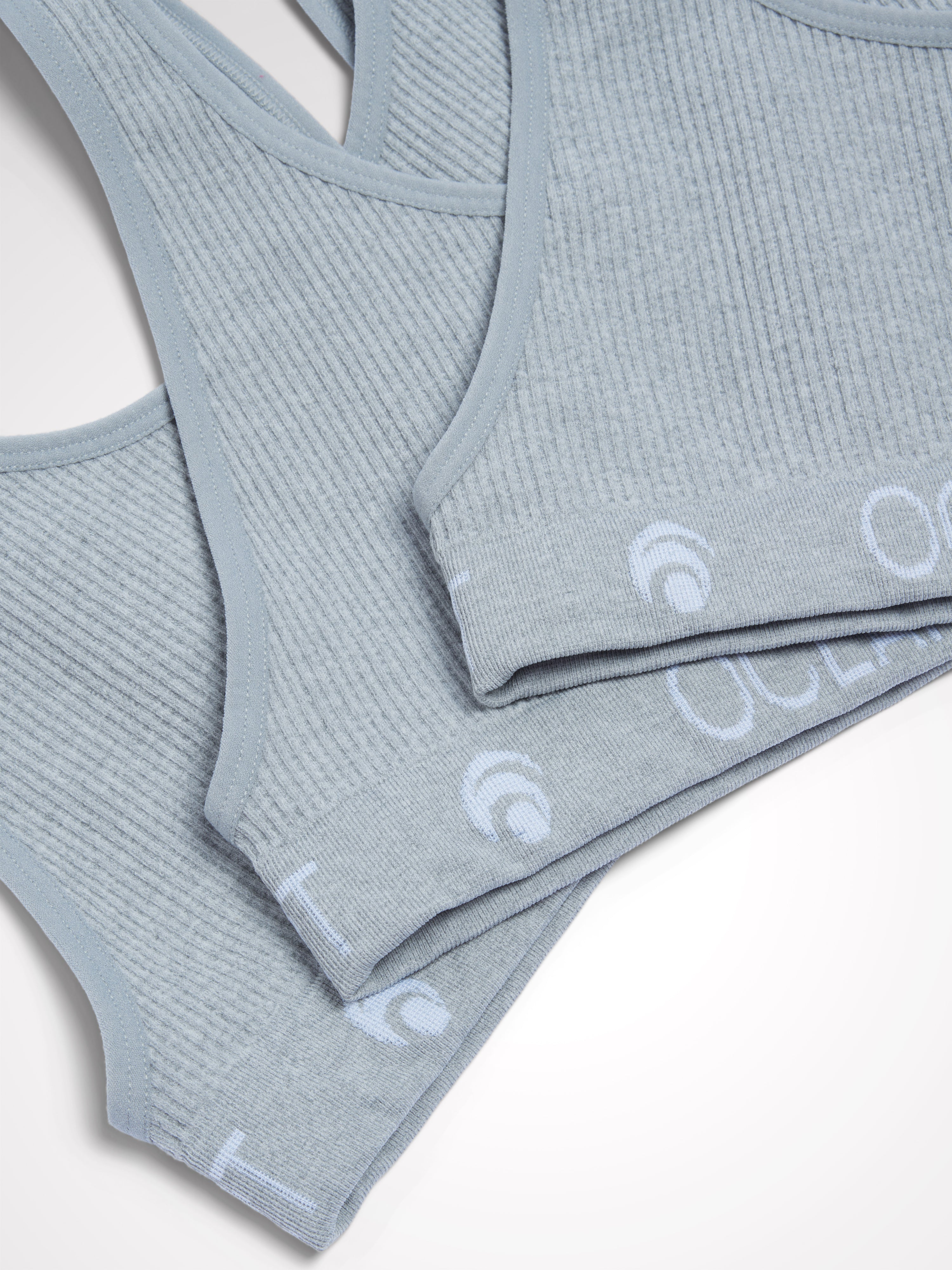 Ariel Seamless Bra Set Deluxe - Light Grey Melange - Yoga Set