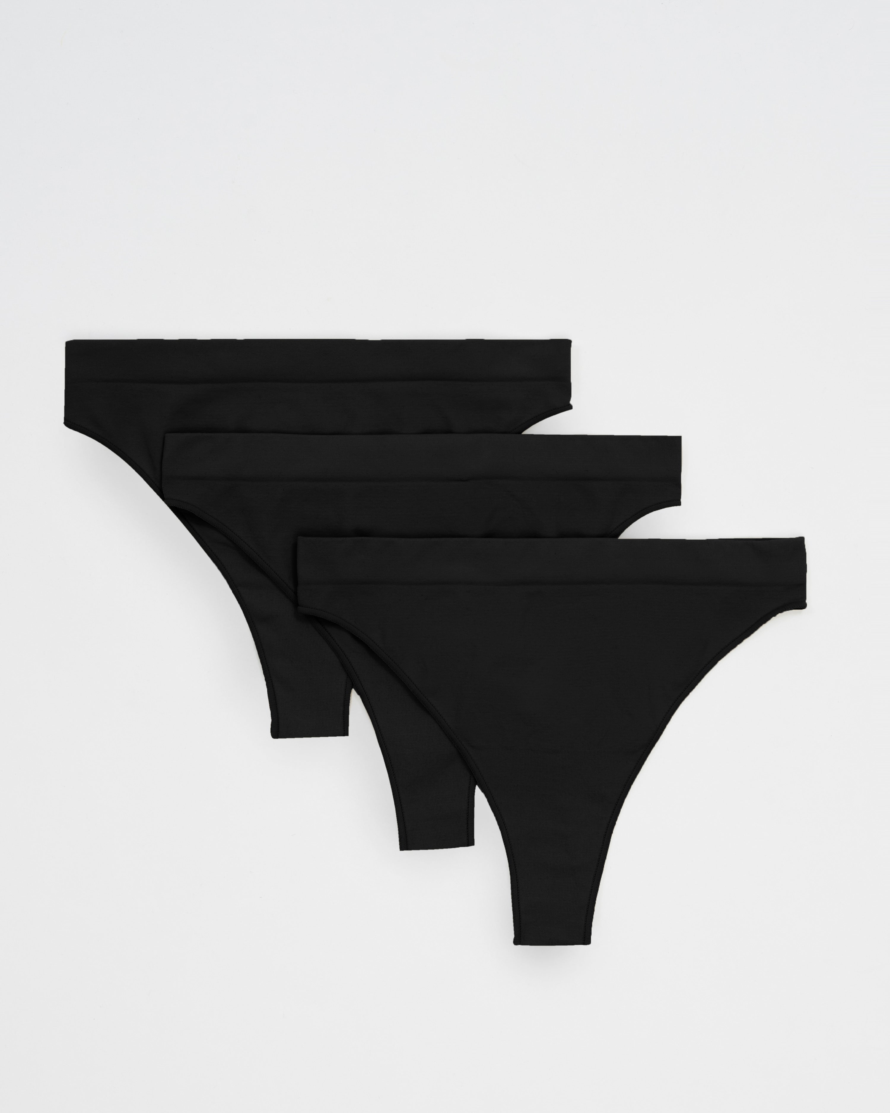 Cloudy Thong Set Deluxe - Black - Yoga Set